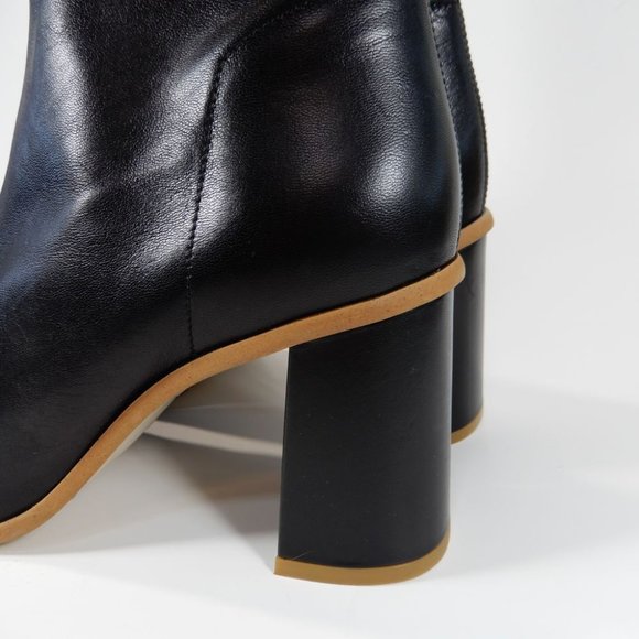 FREE PEOPLE Sienna Square Toe Ankle BOOTS Size 40 9.5 10 Black Leather NEW $198 - Picture 8 of 16